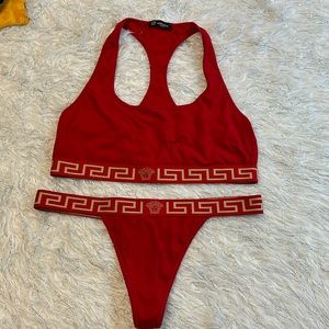 Versace Red Bra and Panty Set